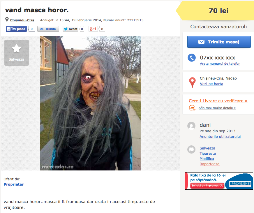 masca horror