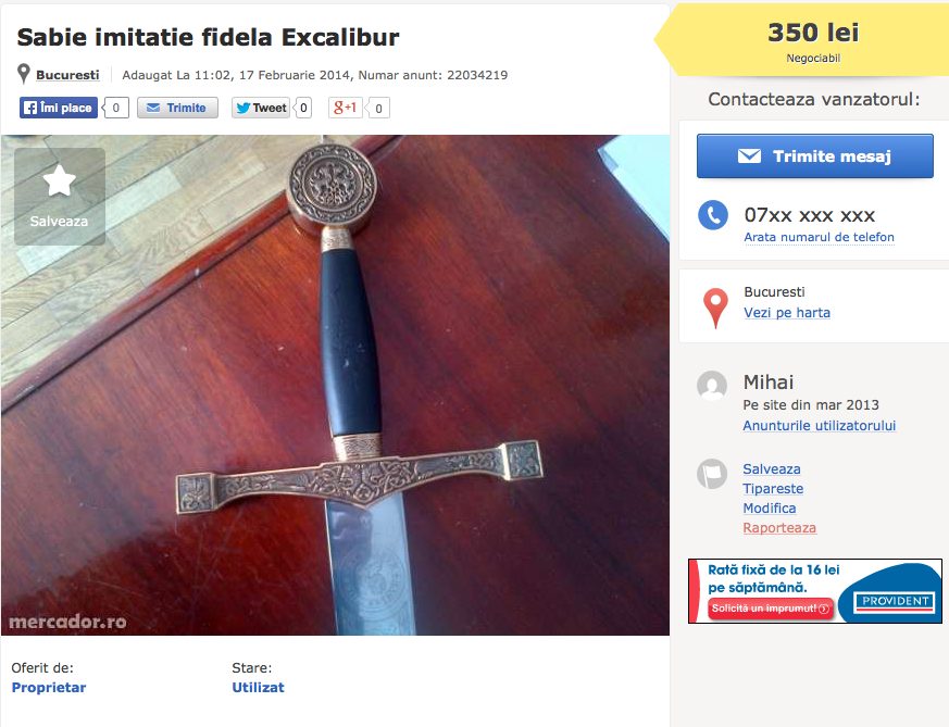 sabia excalibur